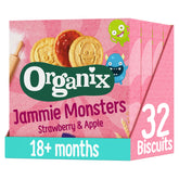 Organix Jammie Monsters Organic Jam Toddler Snack Biscuits 18+ Months Multipack 8x8g (Pack of 4)
